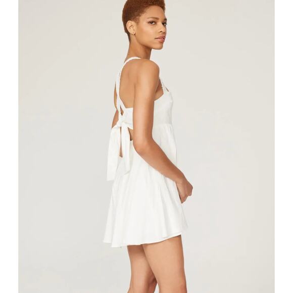 Louna‎ Romper Womens Medium White Tie Back Criss Cross Cotton Blend - Picture 4 of 16